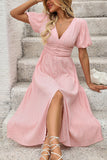 Blush A Line Robe d’été à col en V