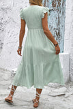 Col V Vert Clair Robe d’été trapèze
