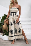Robe d’été bustier imprimée kahki légère