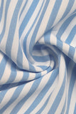 Robe d’été midi à col carré rayé bleu