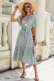 Robe longue d’été fleurie bleue