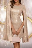 Robe de cocktail courte moulante abricot scintillante