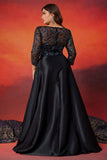Noir Une Ligne Grande Taille Longue Mère De La Mariée Robe De Mère De La Mariée