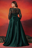Noir Une Ligne Grande Taille Longue Mère De La Mariée Robe De Mère De La Mariée