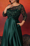 Noir Une Ligne Grande Taille Longue Mère De La Mariée Robe De Mère De La Mariée