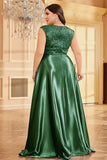Fard à joues rose grande taille satin longue mère de la mariée robe