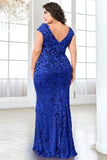 Robe longue grande taille bordeaux scintillante de la mère de la mariée
