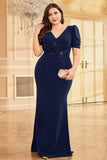 Satin Vert Foncé Grande Taille Longue Mère De La Mariée Robe