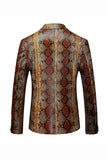 Coffee Snake Skin Revers cranté un bouton Blazer pour homme