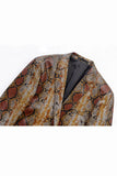 Coffee Snake Skin Revers cranté un bouton Blazer pour homme