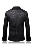 Costume 2 pièces 2 pièces en jacquard noir à revers en pointe