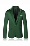 Blazer Homme Slim Fit One Button à revers en pointe vert