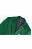 Blazer Homme Slim Fit One Button à revers en pointe vert
