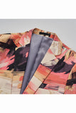 Blazer pour homme à un bouton à revers cranté à imprimé floral