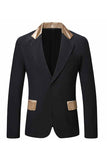 Blazer noir à revers cranté noir à un bouton coupe slim