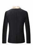 Blazer noir à revers cranté noir à un bouton coupe slim