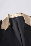 Blazer noir à revers cranté noir à un bouton coupe slim