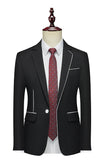 Revers cranté Slim Fit One Button Blazer d’affaires noir pour hommes