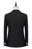 Revers cranté Slim Fit One Button Blazer d’affaires noir pour hommes