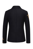 Blazer pour homme à un bouton à revers cranté à imprimé fleurs bordeaux