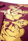 Blazer pour homme à un bouton à revers cranté à imprimé fleurs bordeaux