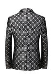 Blazer noir à carreaux crantés à un bouton Blazer pour homme