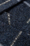 Blazer à carreaux à revers crantés bleu foncé avec poches