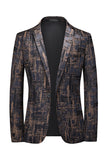Blazer pour homme Dark Coffee Slim Fit à revers crantés