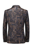 Blazer pour homme Dark Coffee Slim Fit à revers crantés