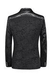 Blazer noir à un bouton à revers cranté pour homme avec poches