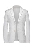 Blazer pour homme à poches crantées imprimées noires