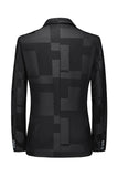 Blazer noir à revers crantés à un bouton pour homme