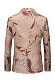 Blazer de bal à revers crantés à imprimé floral pour homme