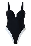 Maillot de bain une pièce à bretelles spaghetti blanc