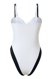 Maillot de bain une pièce à bretelles spaghetti blanc