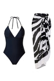 Maillot de bain une pièce noir dos nu avec couverture