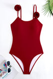 Maillot de bain une pièce à bretelles spaghetti noir avec couverture à volants