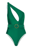 Maillot de bain de plage une pièce noir découpé