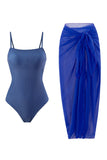 Maillot de bain de plage une pièce sans manches bleu roi