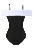 Noir Une pièce épaules froides Maillot de bain de plage