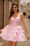 corset bustier à paillettes roses Robe de cocktail