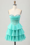 Vert Une ligne Sweetheart Corset Robe de bal avec perles