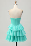 Vert Une ligne Sweetheart Corset Robe de bal avec perles