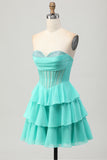 Vert Une ligne Sweetheart Corset Robe de bal avec perles