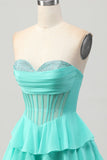 Robe de retour à la maison corset sans bretelles jaune sans bretelles avec perles