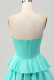 Vert Une ligne Sweetheart Corset Robe de bal avec perles