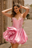 Rose sans bretelles une corset corset perlé maison avec strass