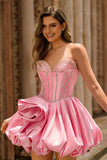 Rose sans bretelles une corset corset perlé maison avec strass