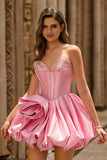 Rose sans bretelles une corset corset perlé maison avec strass