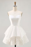 Corset bustier en satin blanc Une Robe de cocktail